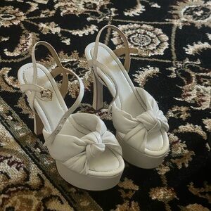 Michael Kors White Platform High Heel Sandals